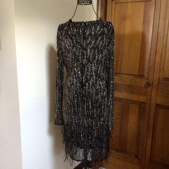 Parker Black sequin Dress, 8 - Picture 3 of 11